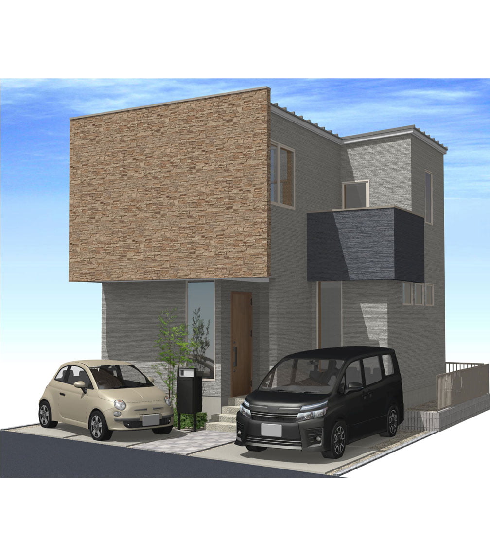 36.02m²37.67m²1階2階73.69m²78.21m²41.40m²延床面積施工床面積建築面積